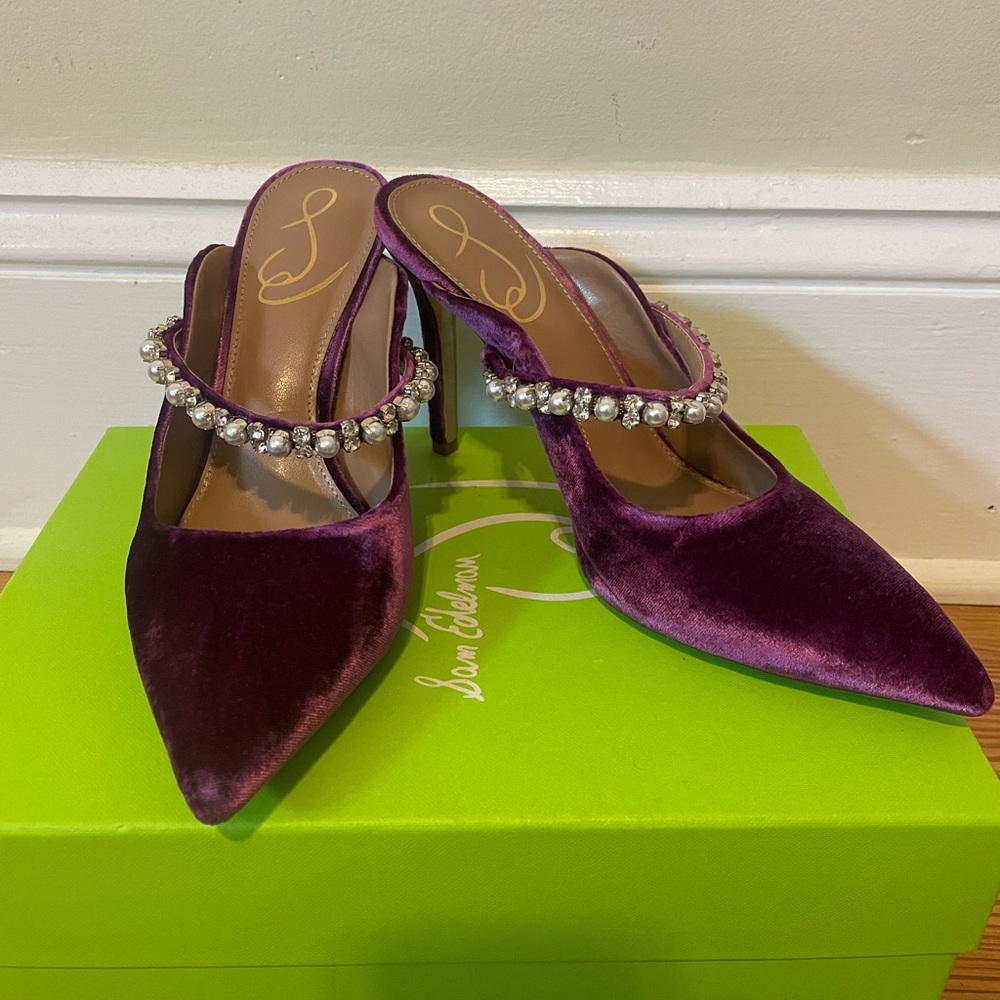 Sam Edelman Hyland Deep Orchid Velvet Sz 6.5